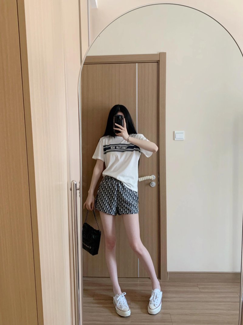 Celine White Logo Stripe Short Sleeve T-Shirt view