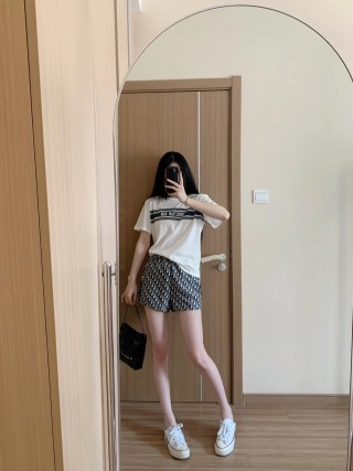 Celine White Logo Stripe Short Sleeve T-Shirt view 7