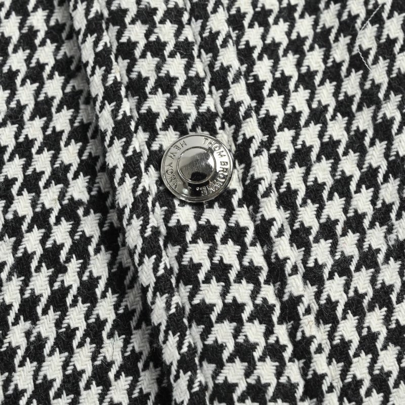 Grey Houndstooth Check Button-Up Overshirt view