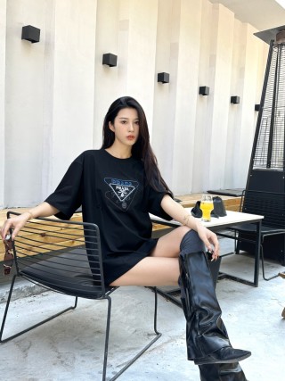 Prada Triangle Logo Black T-Shirt view 4