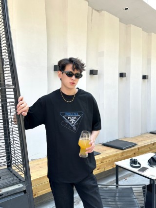 Prada Triangle Logo Black T-Shirt view 6