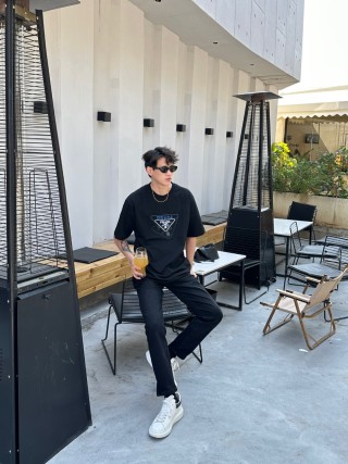 Prada Triangle Logo Black T-Shirt view 7