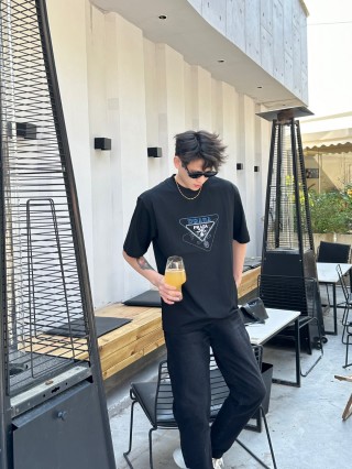 Prada Triangle Logo Black T-Shirt view 8