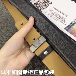 Salvatore Ferragamo Black Leather Belt with Metal Buckle view 7