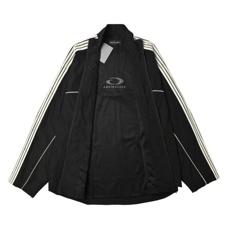 Oakley Black Track Jacket with White Stripe Detail view