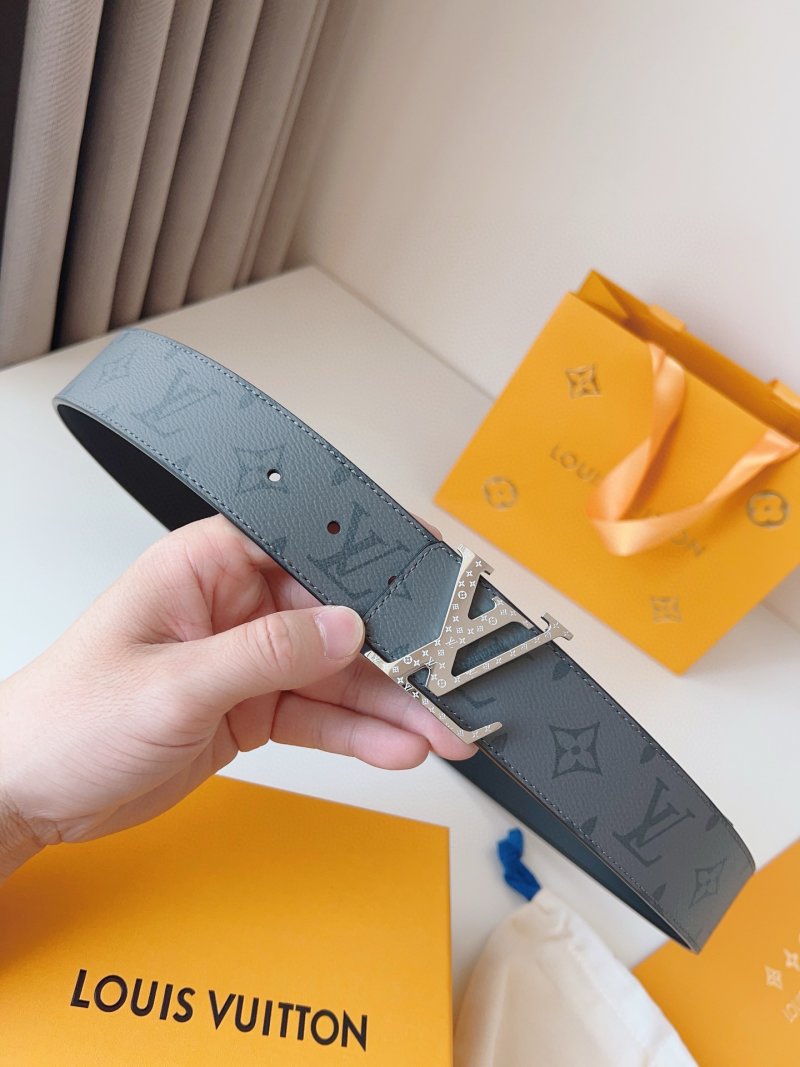 Louis Vuitton Monogram Canvas Belt with LV Buckle - Black view