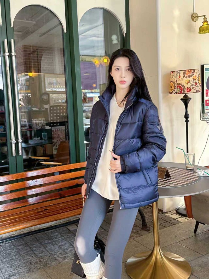 Navy Puffer Down Jacket - Lightweight Winter Coat