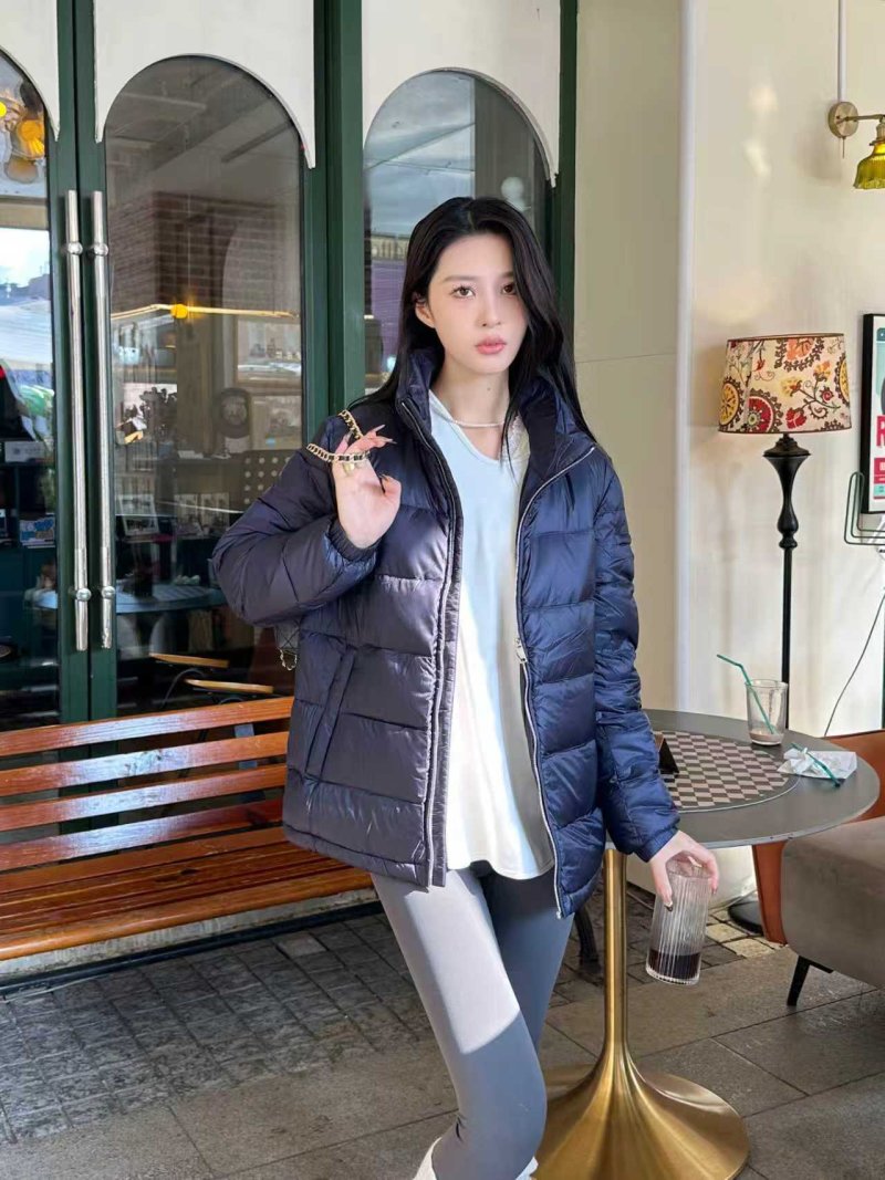 Navy Puffer Down Jacket - Lightweight Winter Coat view