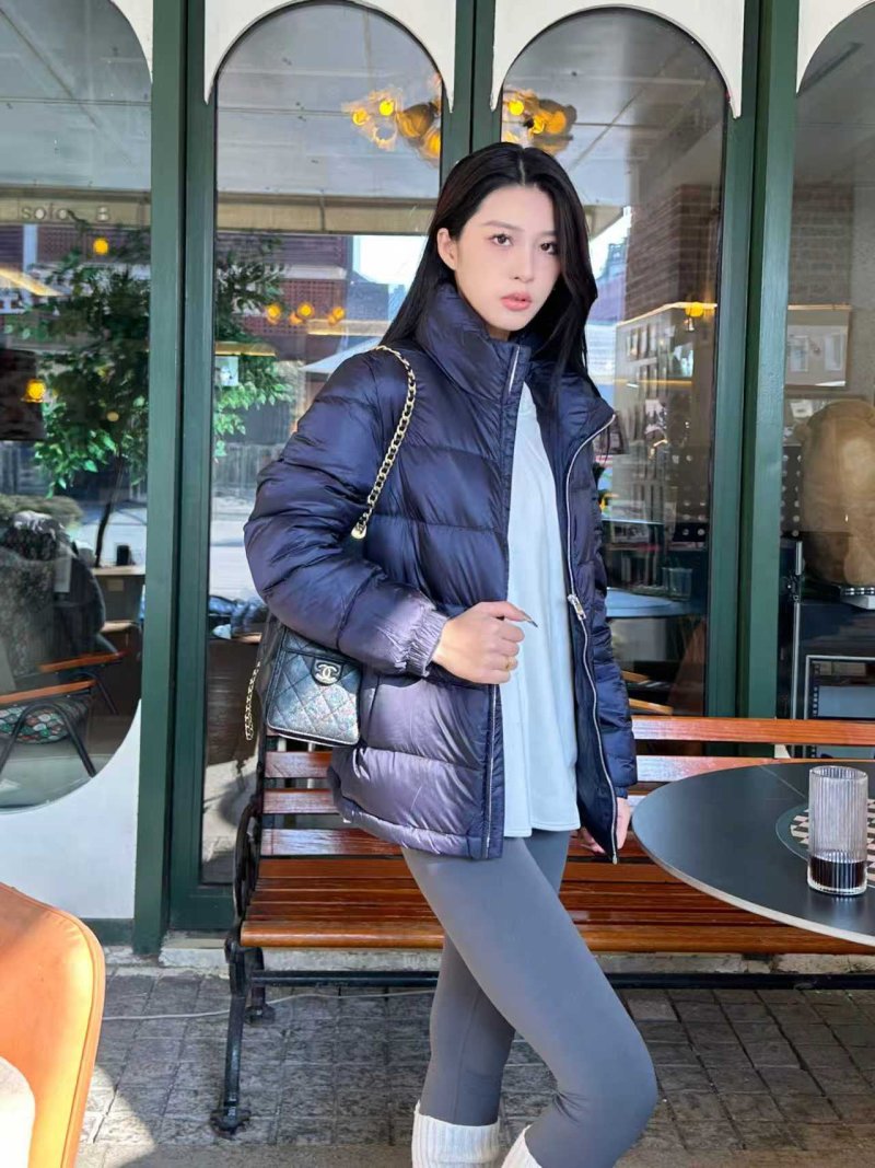 Navy Puffer Down Jacket - Lightweight Winter Coat view