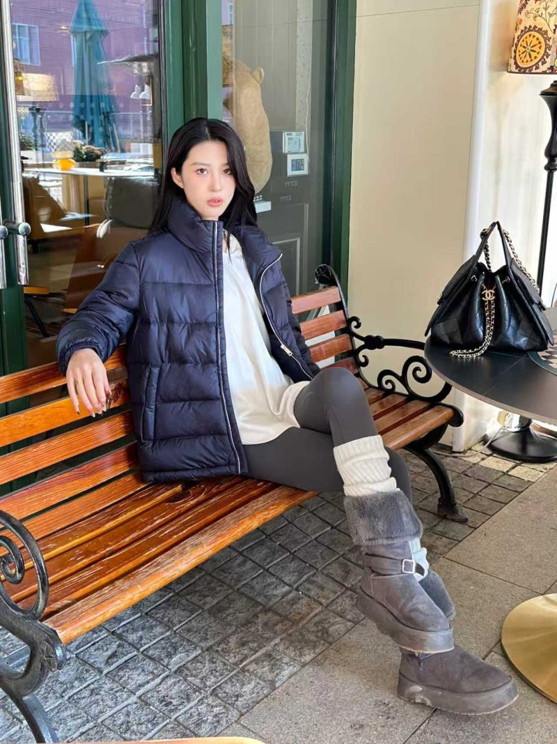 Navy Puffer Down Jacket - Lightweight Winter Coat view