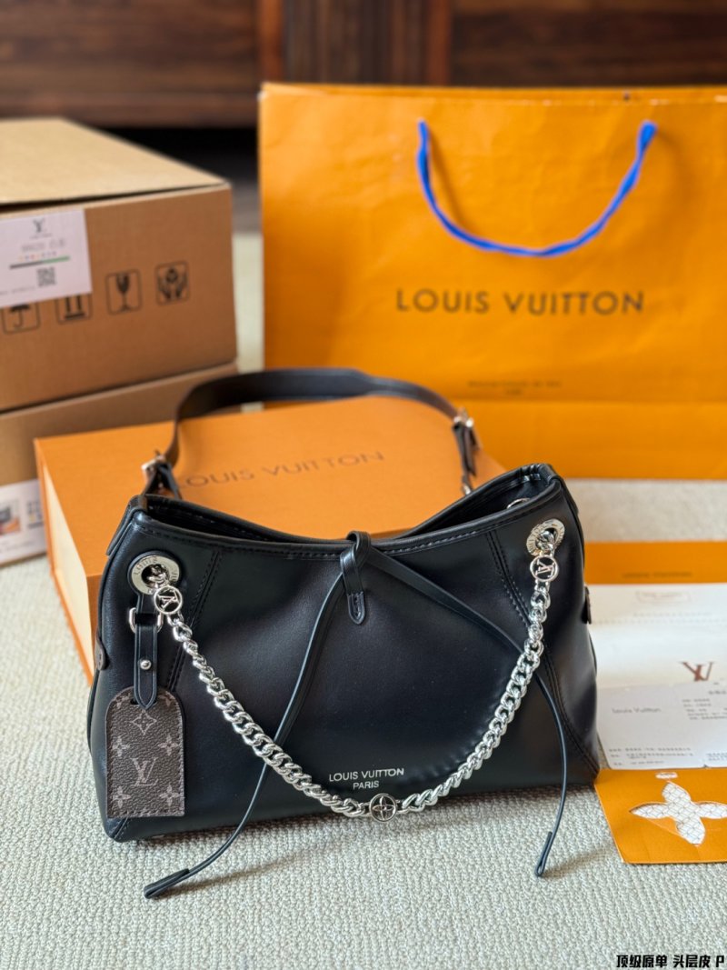 Louis Vuitton Carryall BB Black Leather Chain Shoulder Bag view