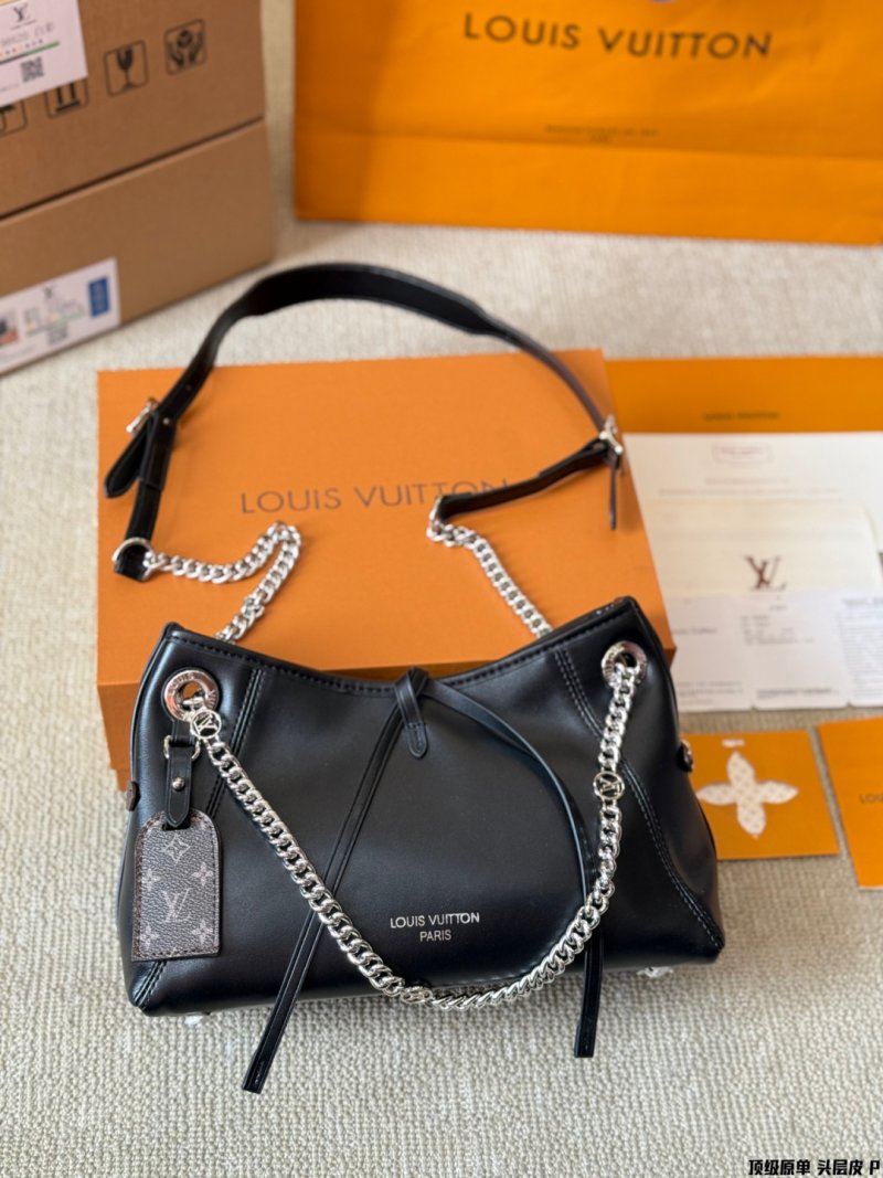 Louis Vuitton Carryall BB Black Leather Chain Shoulder Bag view