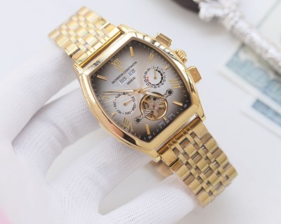 Vacheron Constantin Inspired Tonneau Tourbillon Automatic Watch Silver view 2