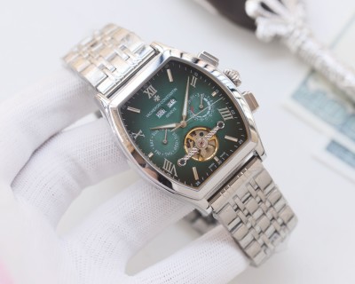 Vacheron Constantin Inspired Tonneau Tourbillon Automatic Watch Silver view 4