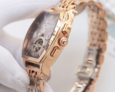 Vacheron Constantin Inspired Tonneau Tourbillon Automatic Watch Silver view 8