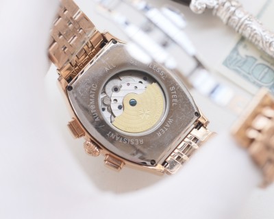 Vacheron Constantin Inspired Tonneau Tourbillon Automatic Watch Silver view 9