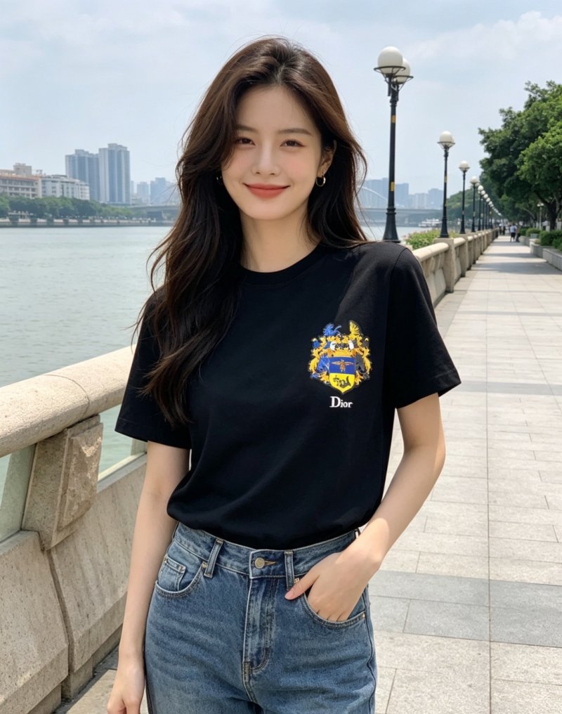 Dior Black Crest Logo Short Sleeve T-Shirt view