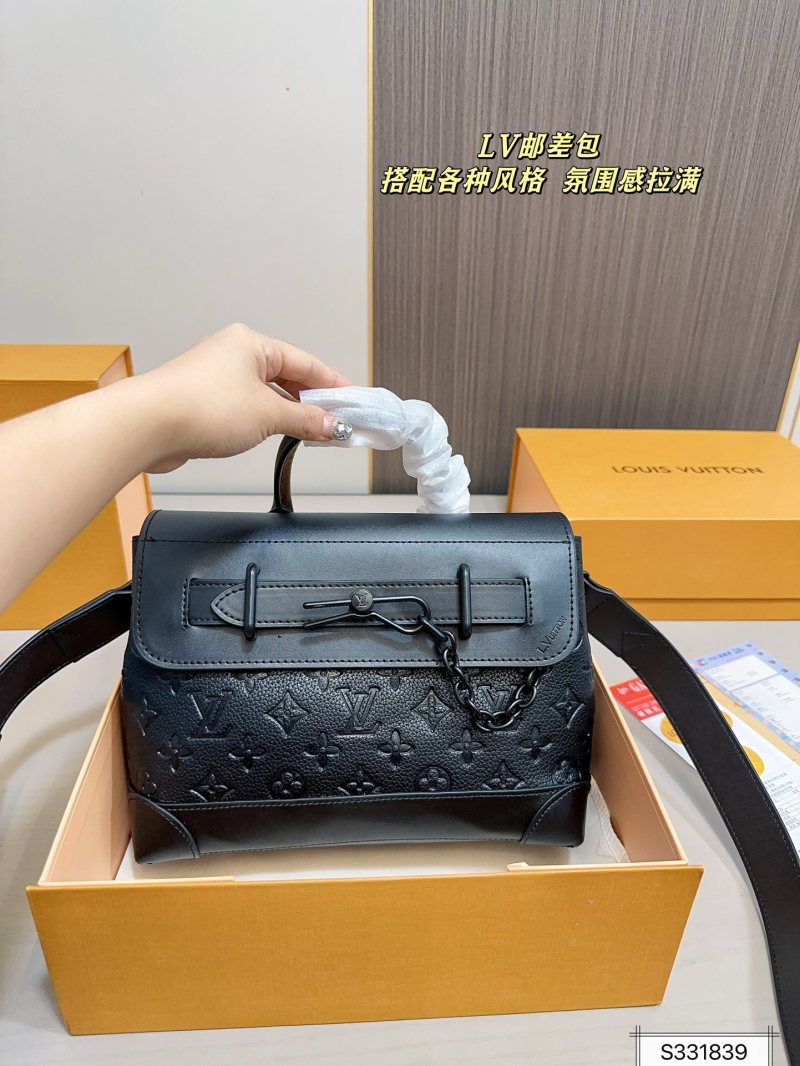 Louis Vuitton Monogram Embossed Messenger Bag Black view