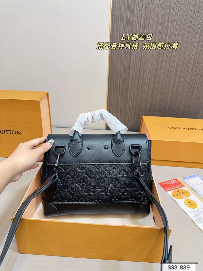 Louis Vuitton Monogram Embossed Messenger Bag Black view