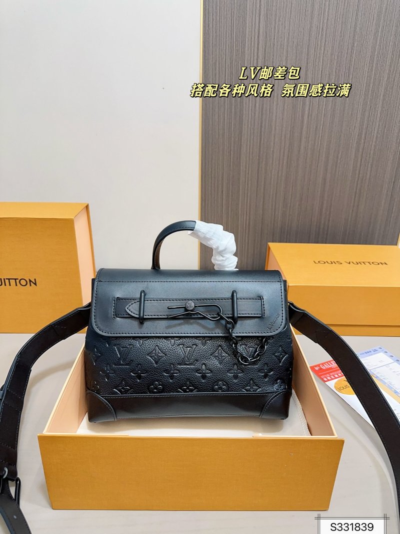 Louis Vuitton Monogram Embossed Messenger Bag Black view
