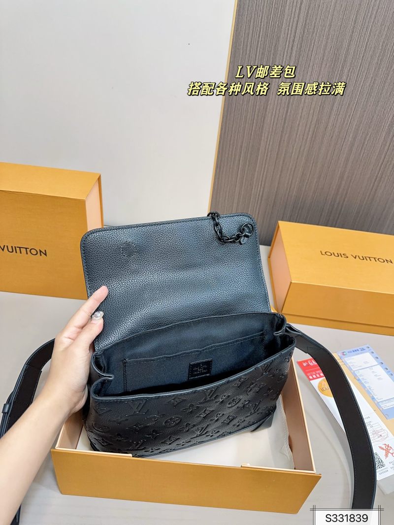 Louis Vuitton Monogram Embossed Messenger Bag Black view
