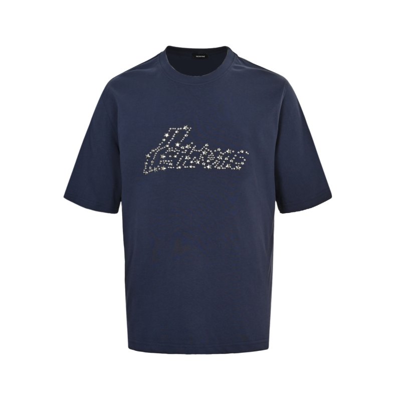 Navy Short Sleeve T-Shirt with Studded Star Wings Print view