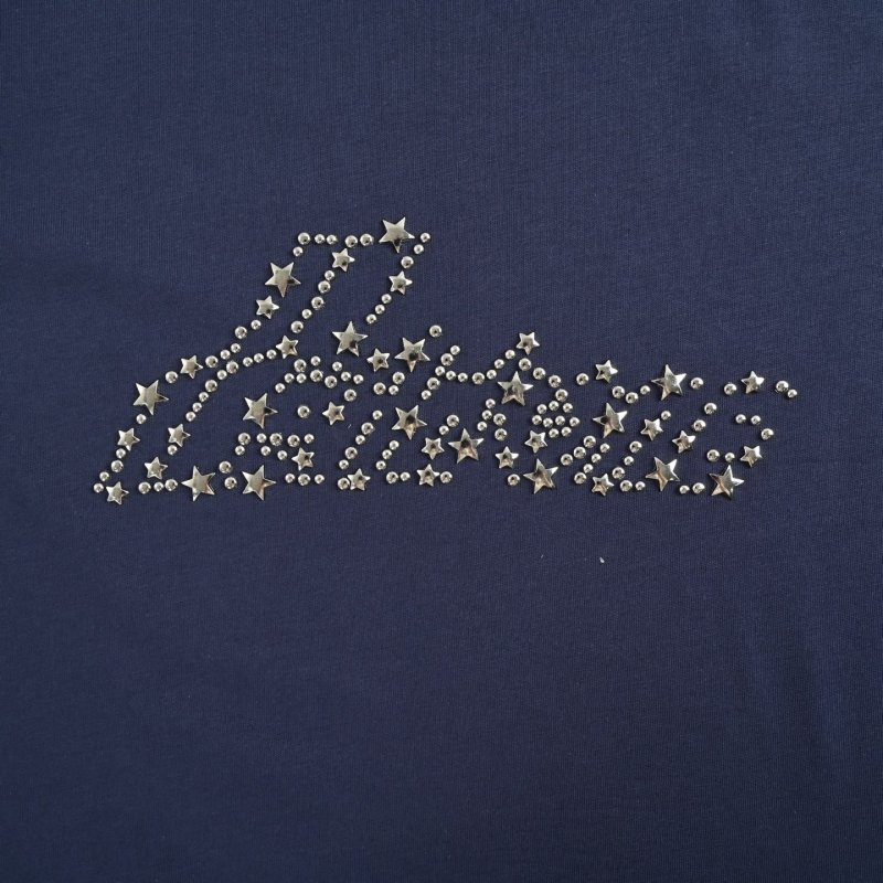 Navy Short Sleeve T-Shirt with Studded Star Wings Print view