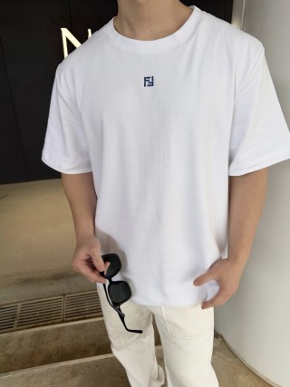 Fendi White Crew Neck Short Sleeve T-Shirt
