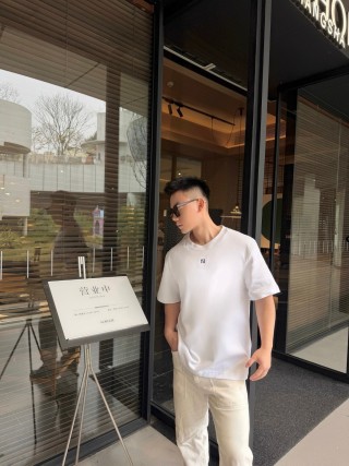 Fendi White Crew Neck Short Sleeve T-Shirt view 8
