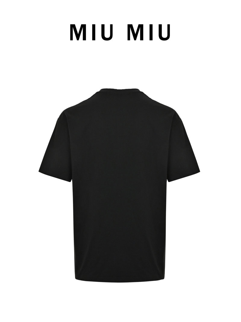 Miu Miu Logo Black Short Sleeve T-Shirt view