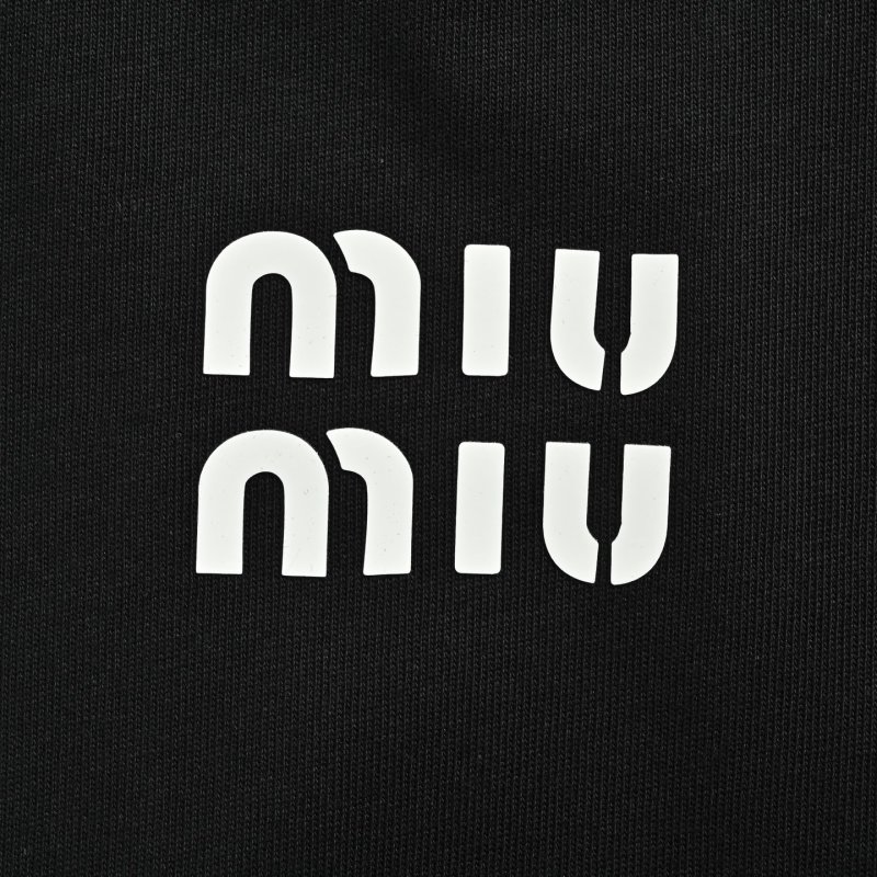 Miu Miu Logo Black Short Sleeve T-Shirt view