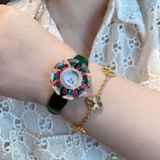Bulgari Divas' Dream 33mm Rose Gold Diamond Amethyst Watch view 3