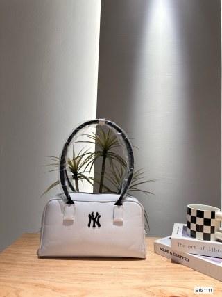 MLB Underarm Hobo Bag White with Black Handles view 3