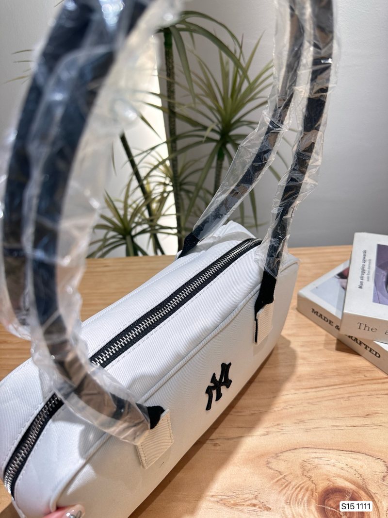 MLB Underarm Hobo Bag White with Black Handles view