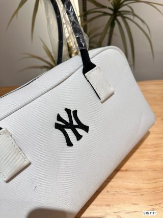 MLB Underarm Hobo Bag White with Black Handles view 6