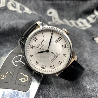 Tissot PRX Powermatic 80 Silver Dial Leather Strap Watch