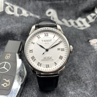 Tissot PRX Powermatic 80 Silver Dial Leather Strap Watch view 3