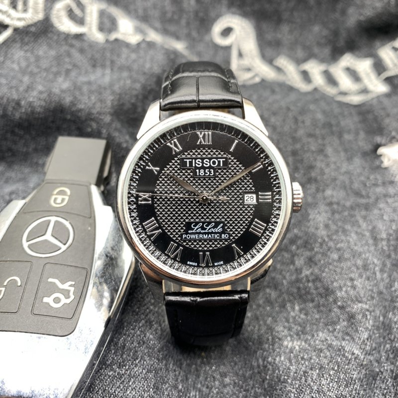 Tissot PRX Powermatic 80 Silver Dial Leather Strap Watch view