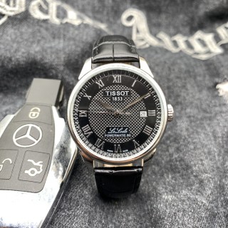 Tissot PRX Powermatic 80 Silver Dial Leather Strap Watch view 4