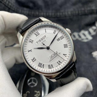 Tissot PRX Powermatic 80 Silver Dial Leather Strap Watch view 6