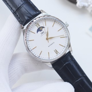 IWC Portugieser Automatic Moon Phase Black Dial Watch view 2