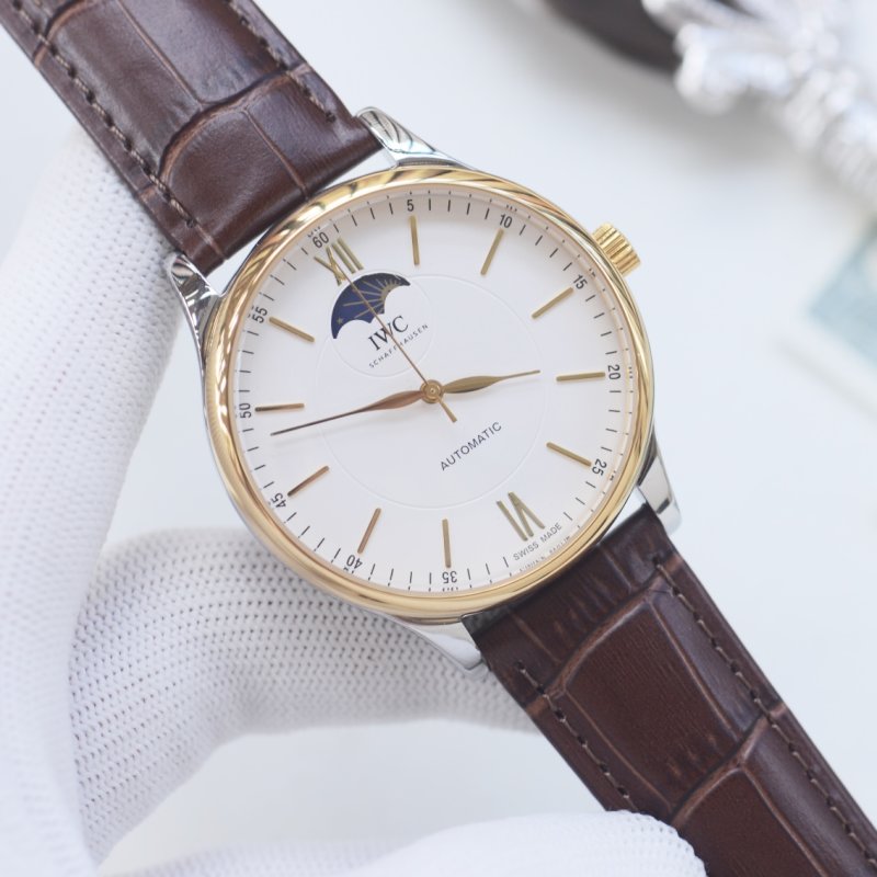 IWC Portugieser Automatic Moon Phase Black Dial Watch view