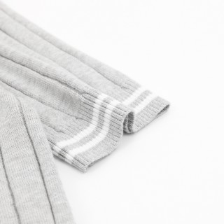 Loro Piana LP Ribbed Crew Neck Short Sleeve Knit - Light Grey view 4