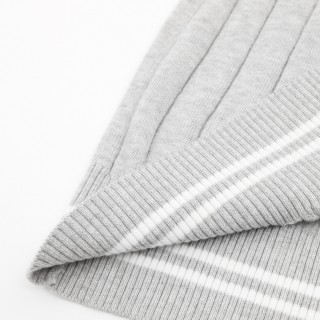 Loro Piana LP Ribbed Crew Neck Short Sleeve Knit - Light Grey view 5
