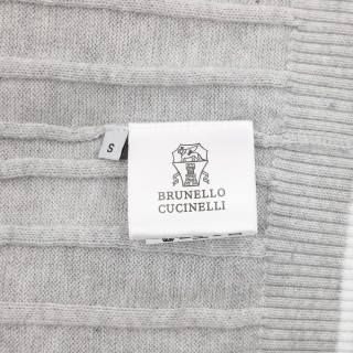 Loro Piana LP Ribbed Crew Neck Short Sleeve Knit - Light Grey view 8