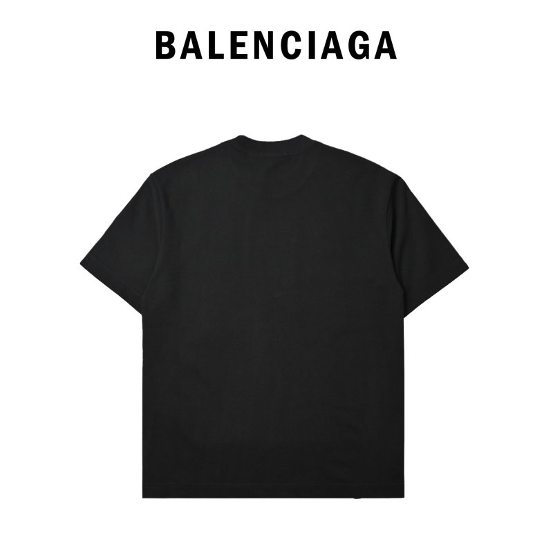 Balenciaga Gold Logo Black T-Shirt view