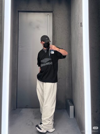 Balenciaga Black Logo Print Short Sleeve T-Shirt view 3