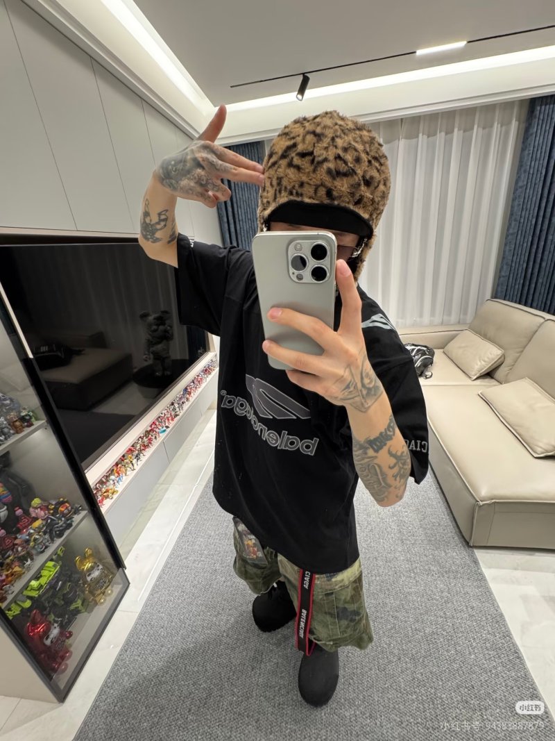 Balenciaga Black Logo Print Short Sleeve T-Shirt view
