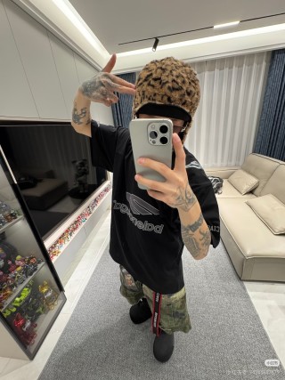 Balenciaga Black Logo Print Short Sleeve T-Shirt view 8
