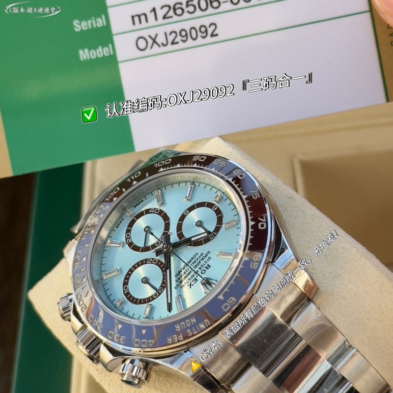 Rolex Daytona Ice Blue Chronograph Steel Watch view